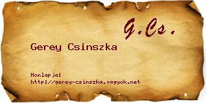 Gerey Csinszka névjegykártya